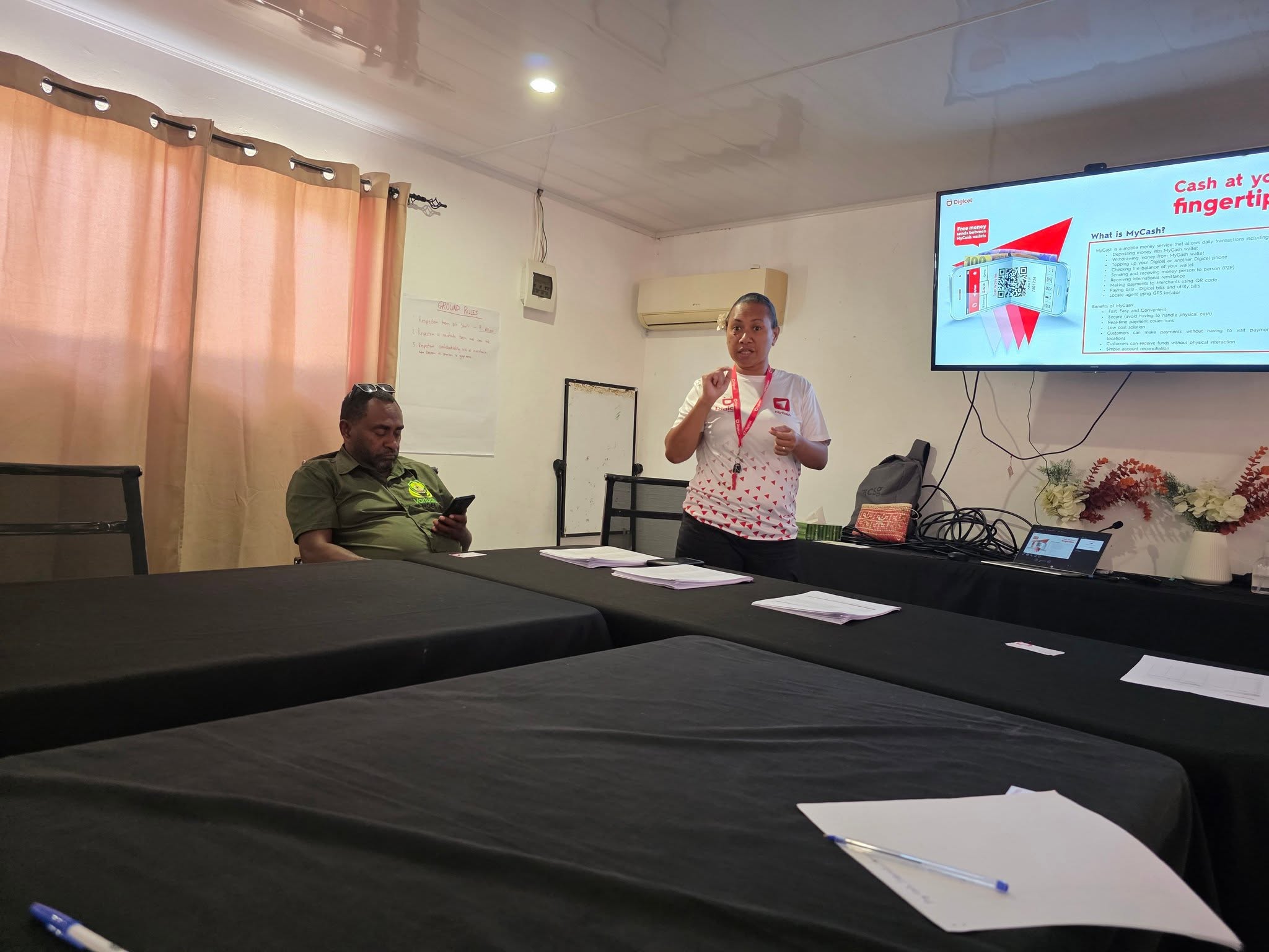 Digicel cash transfer app training with NGEF, Sep 2025